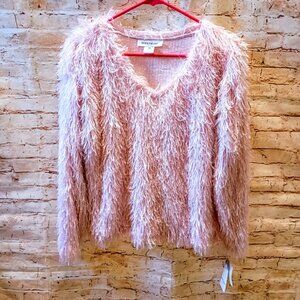 NWT Skye's The Limit Fluffy Pink Sweater Size PM